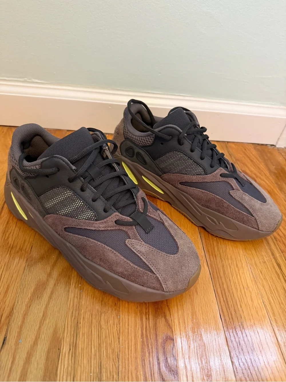 adidas Men's Chunky Sneakers in Brown, Gray and Yellow Accent